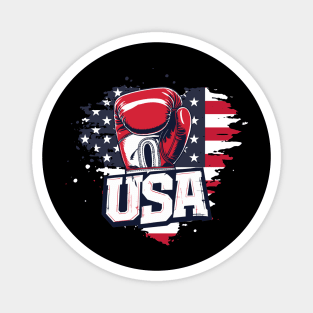 USA Flag Boxing Magnet